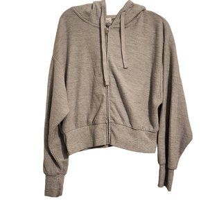 Gray Reflex Full Zipper Drawstring Hoodie Size L